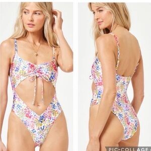 LSPACE x JVS Printed Solana One Piece Swimsuit, M